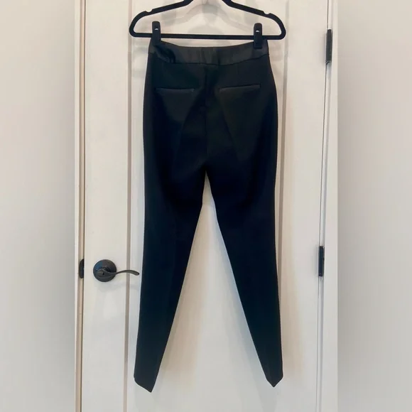 Zara NWOT Black Tuxedo Style Pants with Satin Trim - Picture 2 of 4
